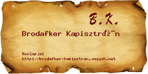 Brodafker Kapisztrán névjegykártya